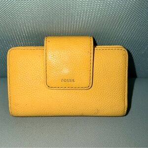 Yellow Fossil Madison multifunction leather wallet